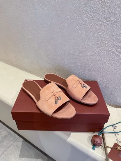  Loro Piana Summer Charms Sandal Women's Slippers Suede Goatskin #3207 - Image 8