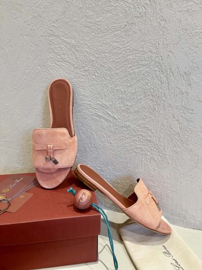  Loro Piana Summer Charms Sandal Women's Slippers Suede Goatskin #3207 - Image 4