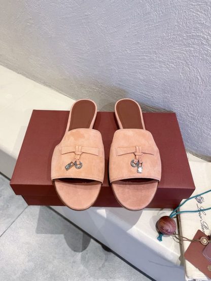 Replica Loro Piana Summer Charms Sandal Women's Slippers Suede Goatskin #3207