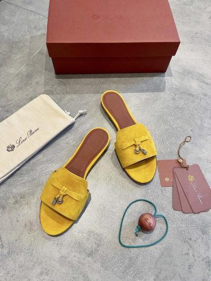  Loro Piana Summer Charms Sandal Women's Slippers Suede Goatskin #3206 - Image 3