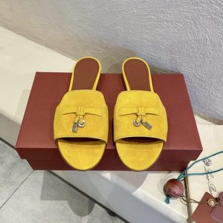 Replica Loro Piana Summer Charms Sandal Women's Slippers Suede Goatskin #3206