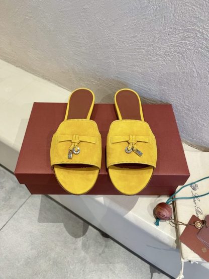 Replica Loro Piana Summer Charms Sandal Women's Slippers Suede Goatskin #3206