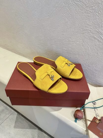  Loro Piana Summer Charms Sandal Women's Slippers Suede Goatskin #3206 - Image 6