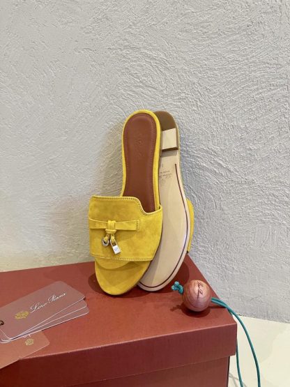  Loro Piana Summer Charms Sandal Women's Slippers Suede Goatskin #3206 - Image 2