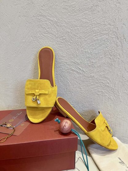  Loro Piana Summer Charms Sandal Women's Slippers Suede Goatskin #3206 - Image 7