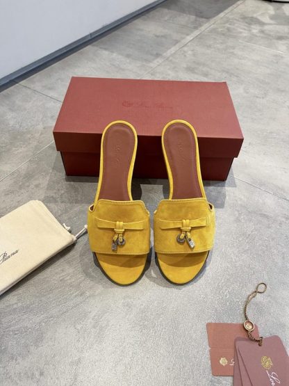  Loro Piana Summer Charms Sandal Women's Slippers Suede Goatskin #3206 - Image 8