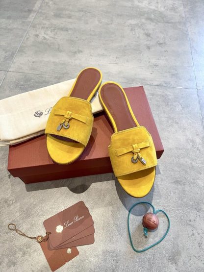  Loro Piana Summer Charms Sandal Women's Slippers Suede Goatskin #3206 - Image 5