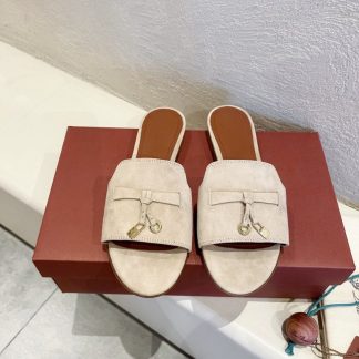 Replica Loro Piana Summer Charms Sandal Women's Slippers Suede Goatskin #3205