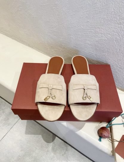 Replica Loro Piana Summer Charms Sandal Women's Slippers Suede Goatskin #3205