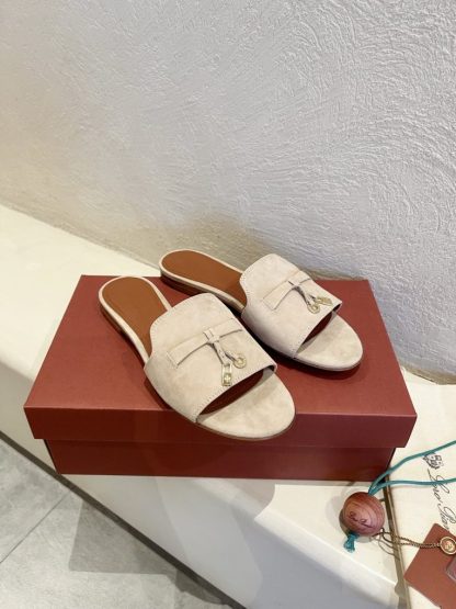  Loro Piana Summer Charms Sandal Women's Slippers Suede Goatskin #3205 - Image 2