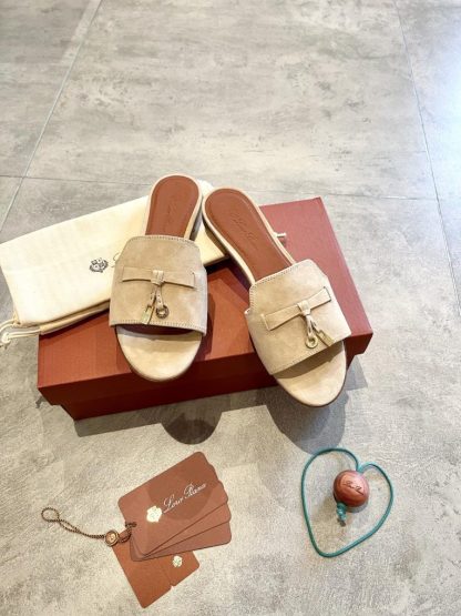  Loro Piana Summer Charms Sandal Women's Slippers Suede Goatskin #3205 - Image 8