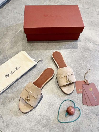  Loro Piana Summer Charms Sandal Women's Slippers Suede Goatskin #3205 - Image 4