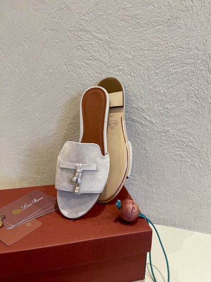  Loro Piana Summer Charms Sandal Women's Slippers Suede Goatskin #3204 - Image 5