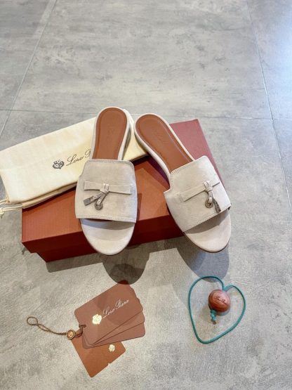  Loro Piana Summer Charms Sandal Women's Slippers Suede Goatskin #3204 - Image 2