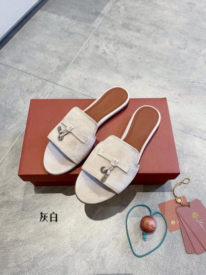  Loro Piana Summer Charms Sandal Women's Slippers Suede Goatskin #3204 - Image 7