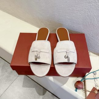 Replica Loro Piana Summer Charms Sandal Women's Slippers Suede Goatskin #3204