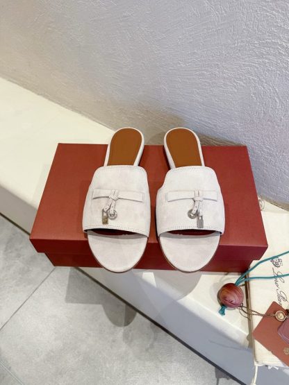 Replica Loro Piana Summer Charms Sandal Women's Slippers Suede Goatskin #3204
