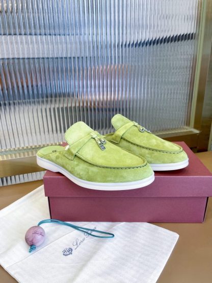  Loro Piana Babouche Charms Walk Moccasin Slipper Women's Suede #3155 - Image 2