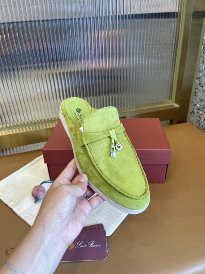  Loro Piana Babouche Charms Walk Moccasin Slipper Women's Suede #3155 - Image 3