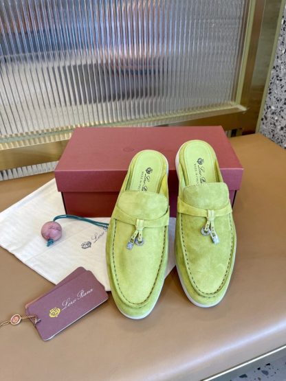  Loro Piana Babouche Charms Walk Moccasin Slipper Women's Suede #3155 - Image 4