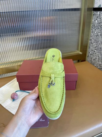  Loro Piana Babouche Charms Walk Moccasin Slipper Women's Suede #3155 - Image 5