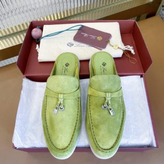 Replica Loro Piana Babouche Charms Walk Moccasin Slipper Women's Suede #3155