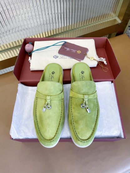 Replica Loro Piana Babouche Charms Walk Moccasin Slipper Women's Suede #3155