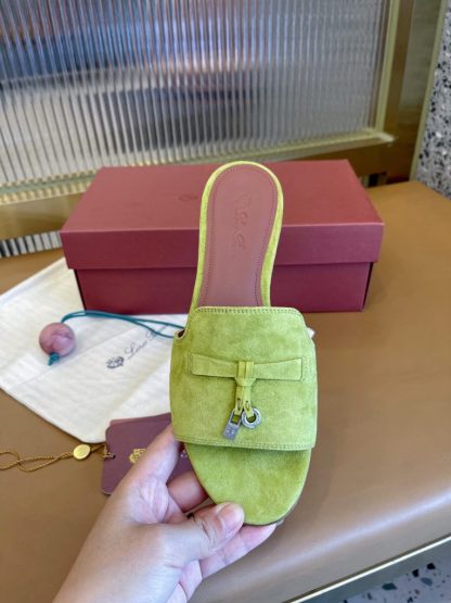  Loro Piana Summer Charms Sandal Women's Slippers Suede Goatskin #3213 - Image 2