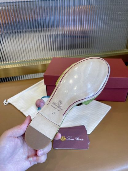  Loro Piana Summer Charms Sandal Women's Slippers Suede Goatskin #3213 - Image 5