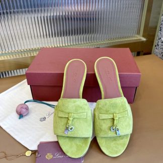 Replica Loro Piana Summer Charms Sandal Women's Slippers Suede Goatskin #3213