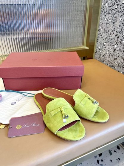  Loro Piana Summer Charms Sandal Women's Slippers Suede Goatskin #3213 - Image 7