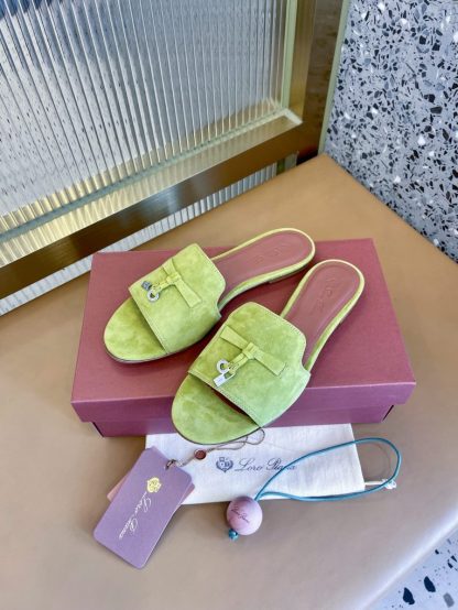  Loro Piana Summer Charms Sandal Women's Slippers Suede Goatskin #3213 - Image 8