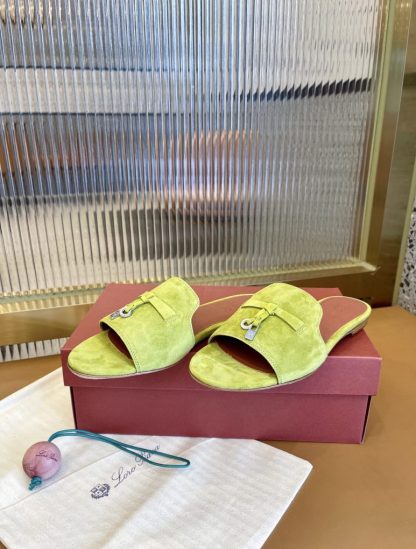  Loro Piana Summer Charms Sandal Women's Slippers Suede Goatskin #3213 - Image 9