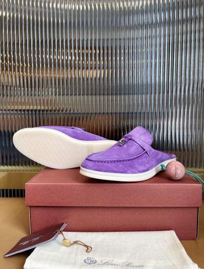  Loro Piana Babouche Charms Walk Moccasin Women's Slippers Suede #3156 - Image 8