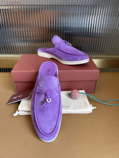  Loro Piana Babouche Charms Walk Moccasin Women's Slippers Suede #3156 - Image 6