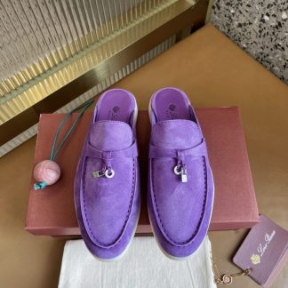 Replica Loro Piana Babouche Charms Walk Moccasin Women's Slippers Suede #3156