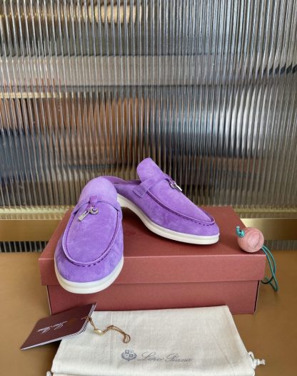  Loro Piana Babouche Charms Walk Moccasin Women's Slippers Suede #3156 - Image 7