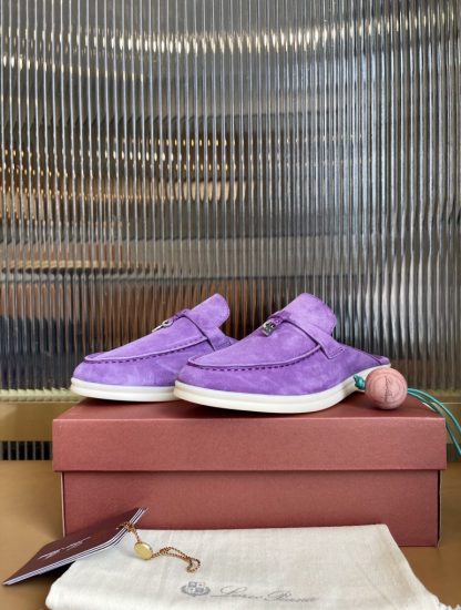  Loro Piana Babouche Charms Walk Moccasin Women's Slippers Suede #3156 - Image 3