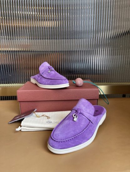  Loro Piana Babouche Charms Walk Moccasin Women's Slippers Suede #3156 - Image 9