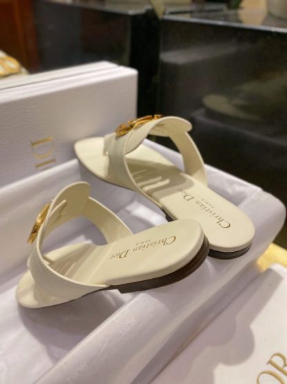  Dior Flip Flops White Calf Skin Slides For Women 2024 #3321 - Image 16