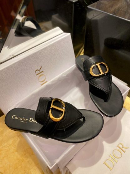  Dior Flip Flops Black Calf Skin Slides For Women 2024 #3320 - Image 14