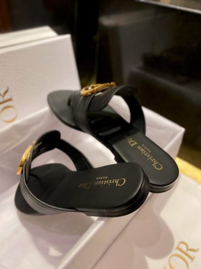  Dior Flip Flops Black Calf Skin Slides For Women 2024 #3320 - Image 13