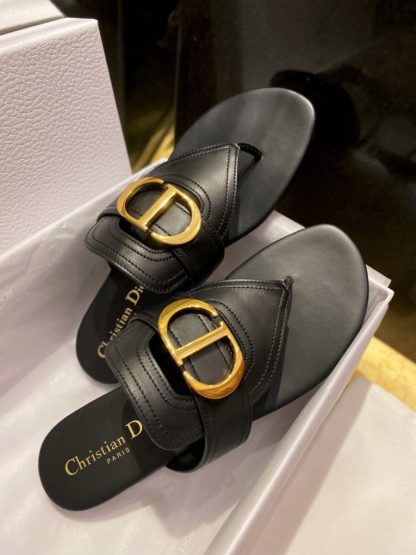 Dior Flip Flops Black Calf Skin Slides For Women 2024 #3320 - Image 29