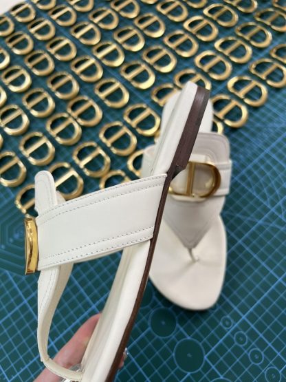  Dior Flip Flops White Calf Skin Slides For Women 2024 #3321 - Image 8
