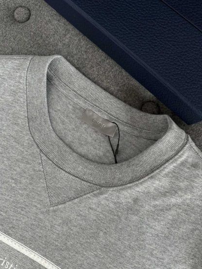  Christian Dior Couture Relaxed-Fit T-Shirt Gray Cotton Jersey for Men #3300 - Image 8