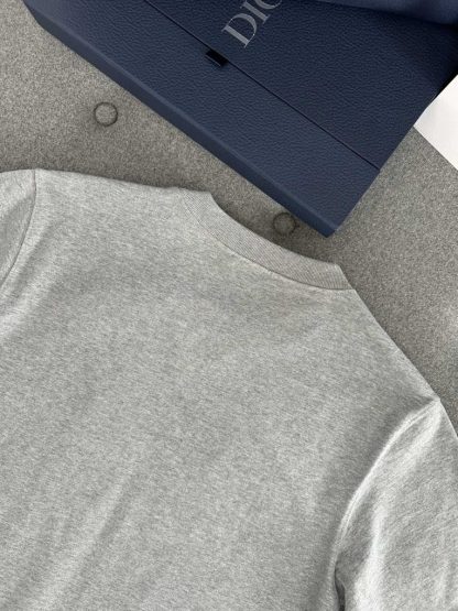  Christian Dior Couture Relaxed-Fit T-Shirt Gray Cotton Jersey for Men #3300 - Image 11