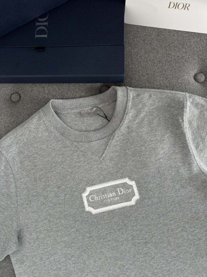  Christian Dior Couture Relaxed-Fit T-Shirt Gray Cotton Jersey for Men #3300 - Image 14