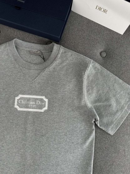  Christian Dior Couture Relaxed-Fit T-Shirt Gray Cotton Jersey for Men #3300 - Image 15