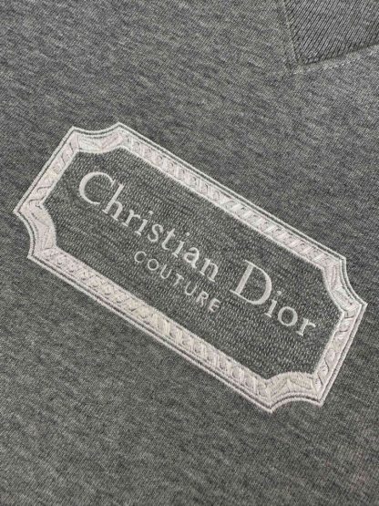  Christian Dior Couture Relaxed-Fit T-Shirt Gray Cotton Jersey for Men #3300 - Image 2