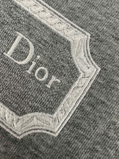  Christian Dior Couture Relaxed-Fit T-Shirt Gray Cotton Jersey for Men #3300 - Image 5